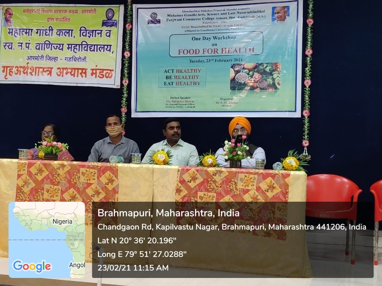 One day workshop on Food for Health 23.02.2021